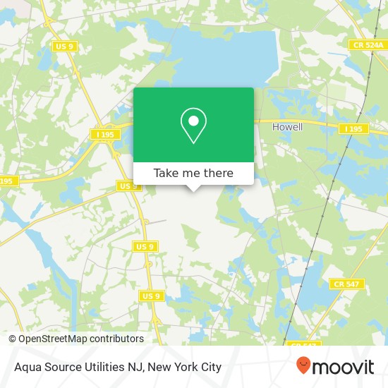 Mapa de Aqua Source Utilities NJ