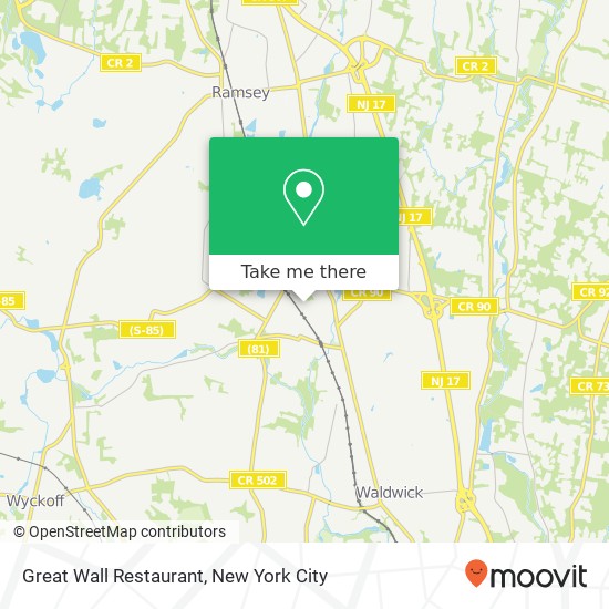 Mapa de Great Wall Restaurant