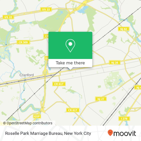 Roselle Park Marriage Bureau map