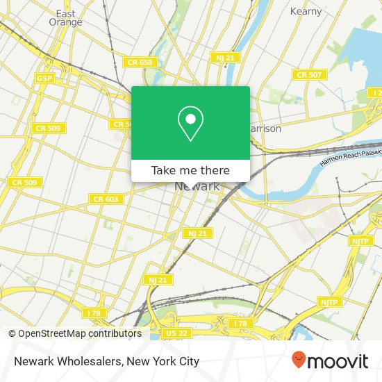 Newark Wholesalers map