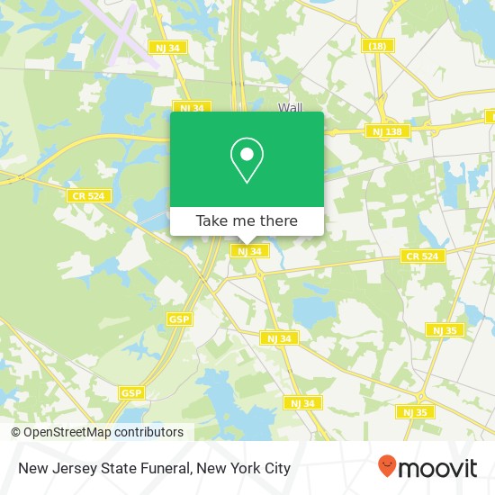 Mapa de New Jersey State Funeral