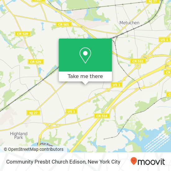 Community Presbt Church Edison map