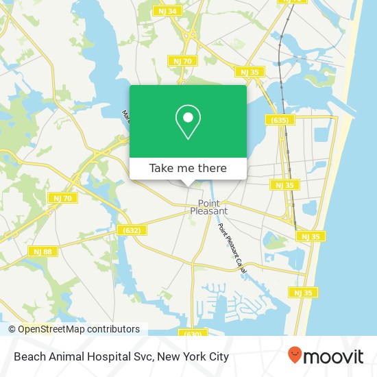 Beach Animal Hospital Svc map