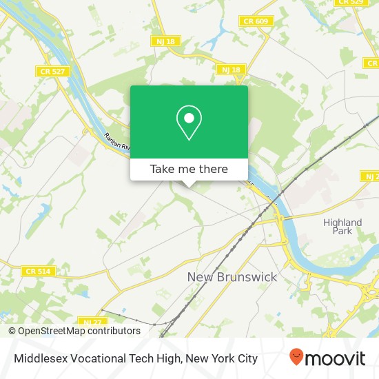 Mapa de Middlesex Vocational Tech High