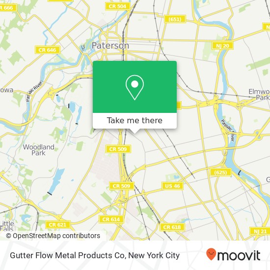 Mapa de Gutter Flow Metal Products Co