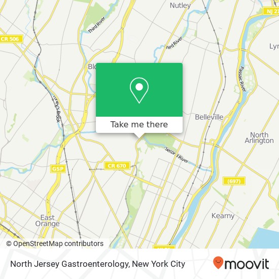 North Jersey Gastroenterology map