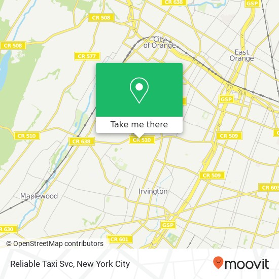 Reliable Taxi Svc map