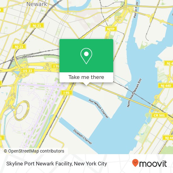 Mapa de Skyline Port Newark Facility