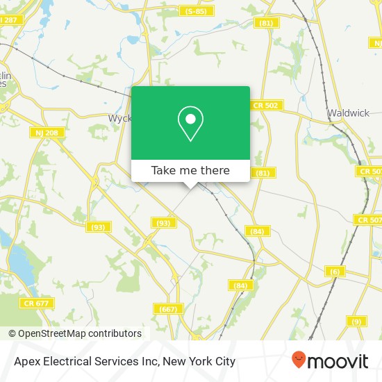 Apex Electrical Services Inc map