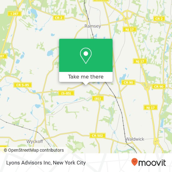 Mapa de Lyons Advisors Inc