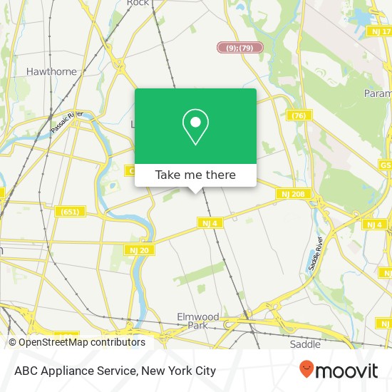 Mapa de ABC Appliance Service