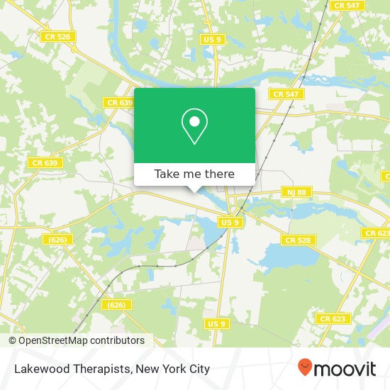 Lakewood Therapists map