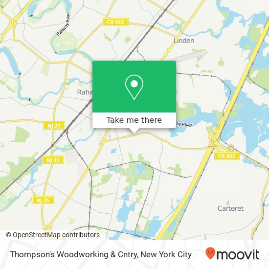 Thompson's Woodworking & Cntry map
