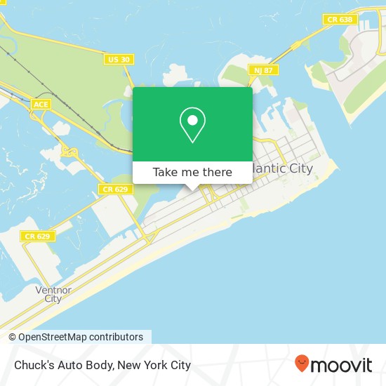 Chuck's Auto Body map