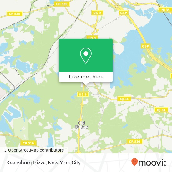 Keansburg Pizza map