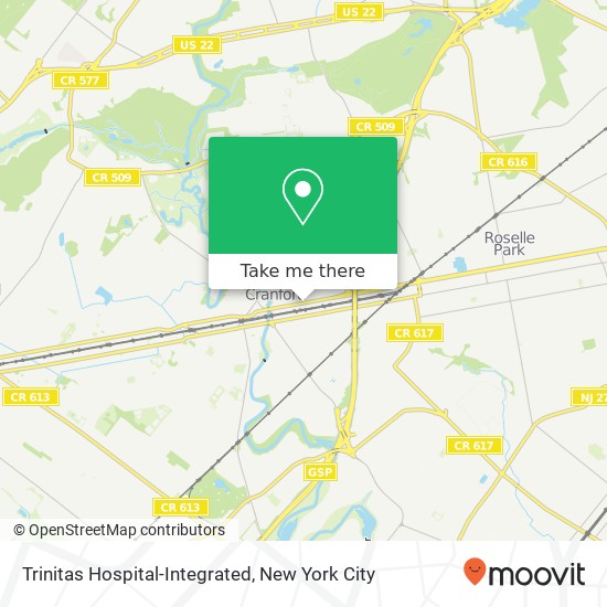 Trinitas Hospital-Integrated map