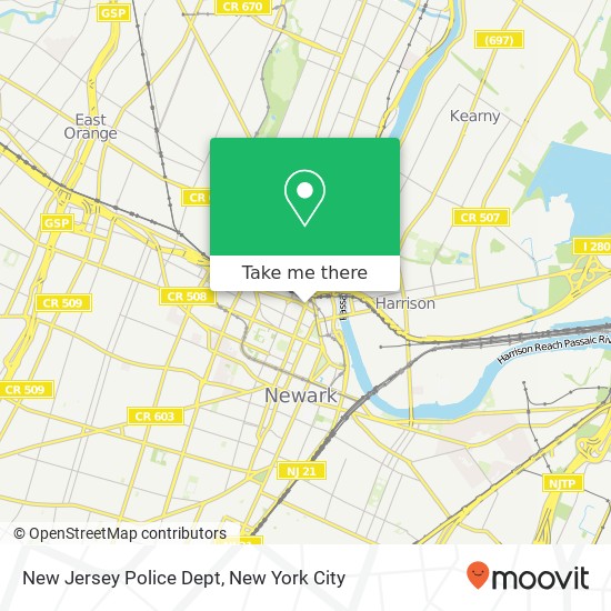 Mapa de New Jersey Police Dept