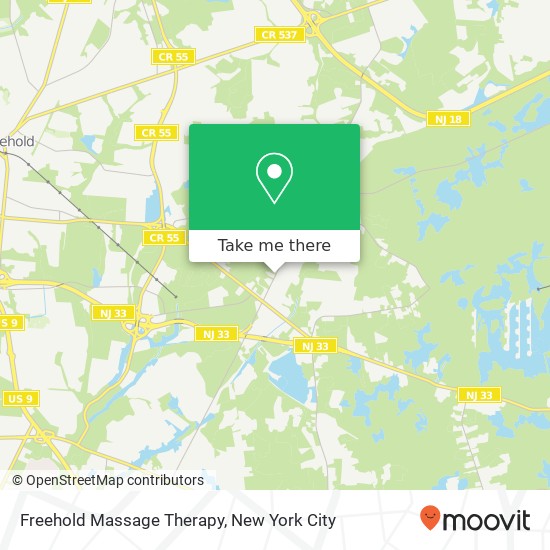 Freehold Massage Therapy map