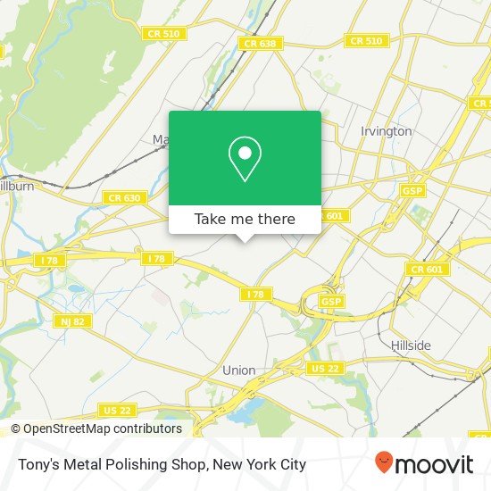 Tony's Metal Polishing Shop map