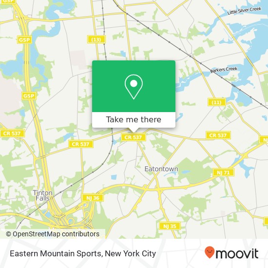 Eastern Mountain Sports map