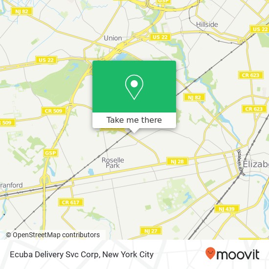 Ecuba Delivery Svc Corp map