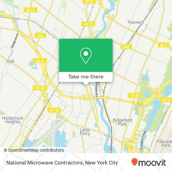 Mapa de National Microwave Contractors