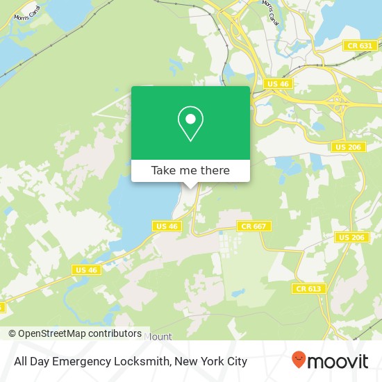 All Day Emergency Locksmith map