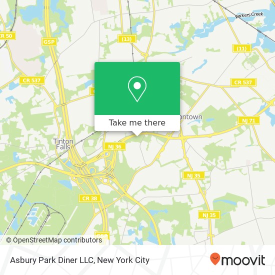 Asbury Park Diner LLC map