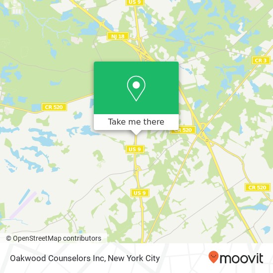 Oakwood Counselors Inc map