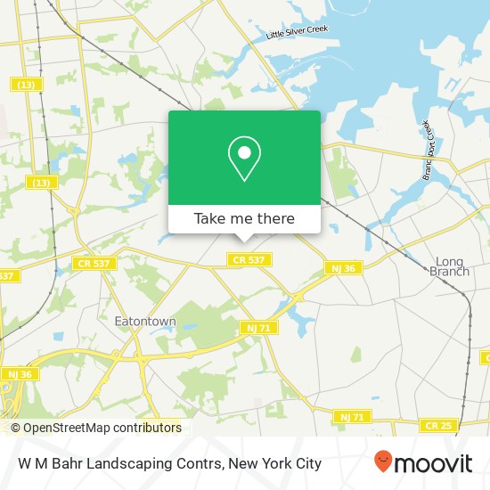 W M Bahr Landscaping Contrs map