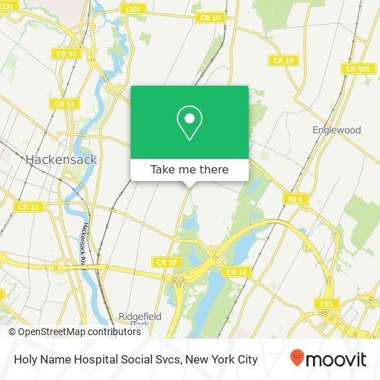 Mapa de Holy Name Hospital Social Svcs