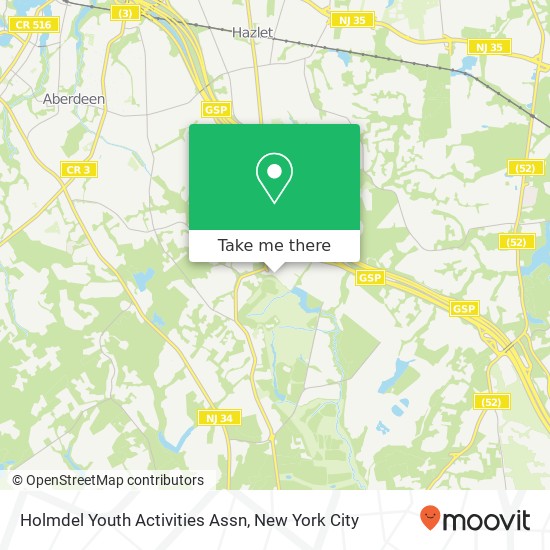 Holmdel Youth Activities Assn map