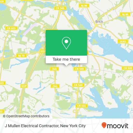 J Mullen Electrical Contractor map
