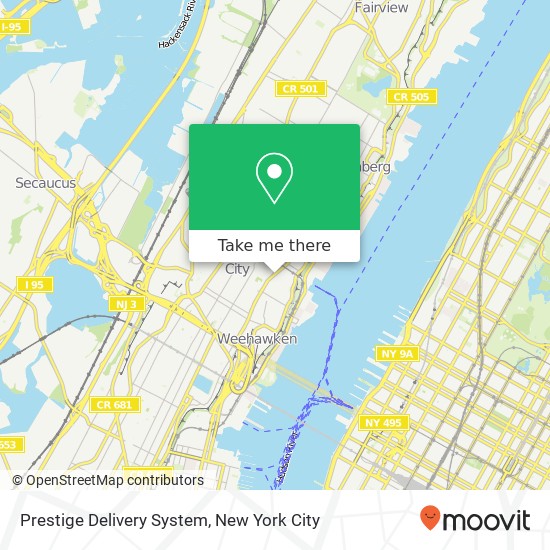 Prestige Delivery System map