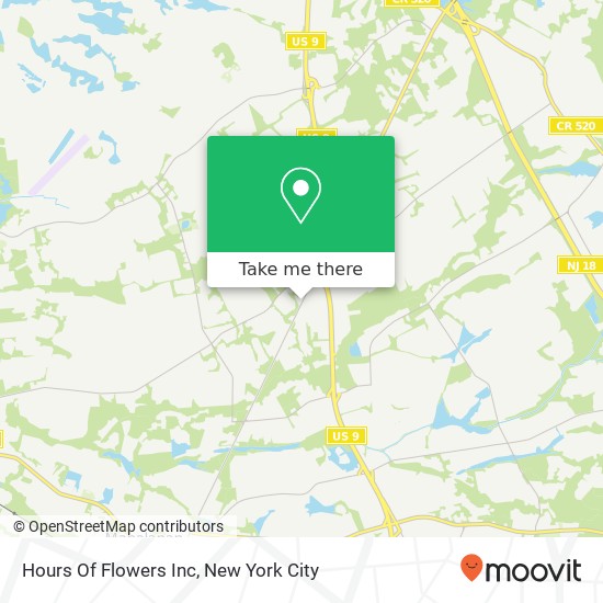 Hours Of Flowers Inc map