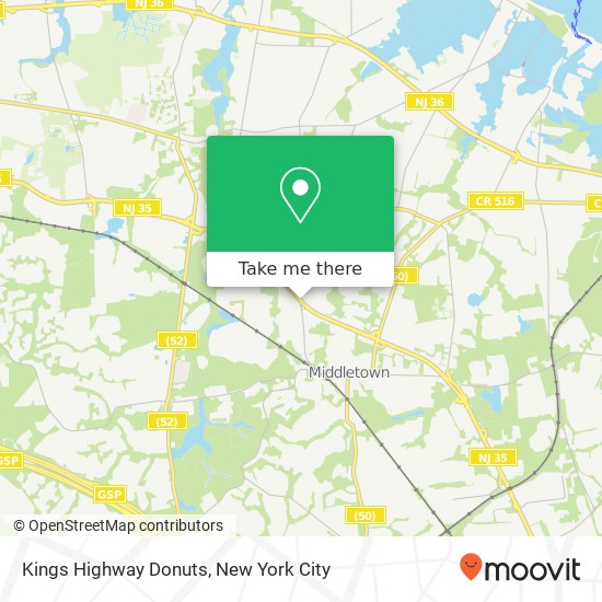 Kings Highway Donuts map
