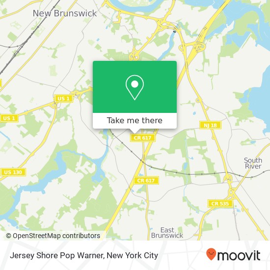 Jersey Shore Pop Warner map