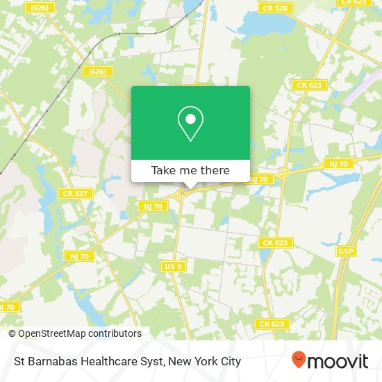St Barnabas Healthcare Syst map
