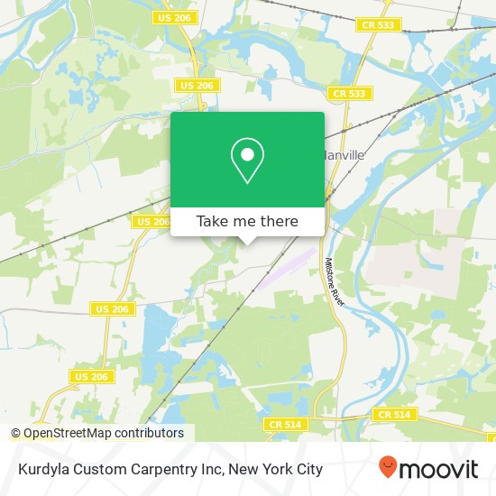 Kurdyla Custom Carpentry Inc map