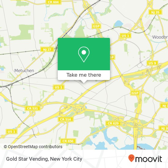 Mapa de Gold Star Vending