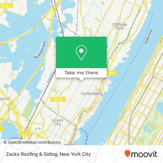 Zacks Roofing & Siding map