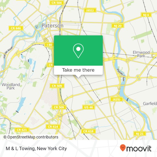 M & L Towing map