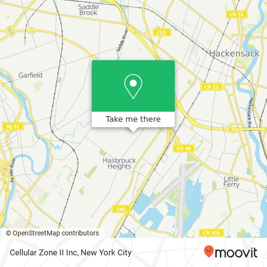 Mapa de Cellular Zone II Inc
