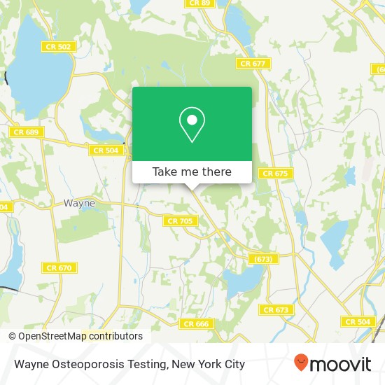 Wayne Osteoporosis Testing map