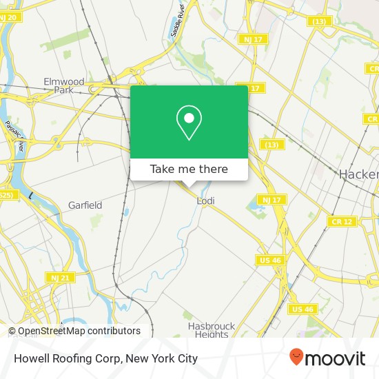 Howell Roofing Corp map