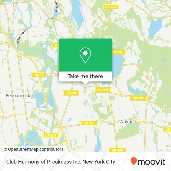 Club Harmony of Preakness Inc map