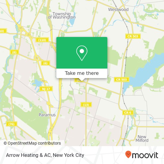 Arrow Heating & AC map