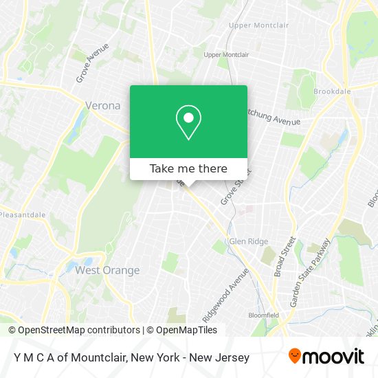 Y M C A of Mountclair map