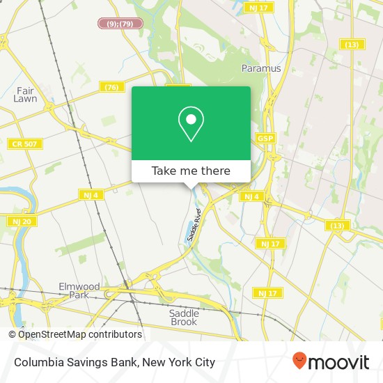 Columbia Savings Bank map