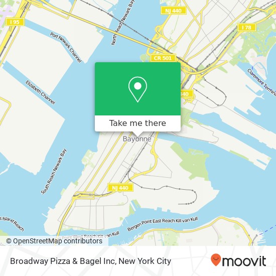 Mapa de Broadway Pizza & Bagel Inc